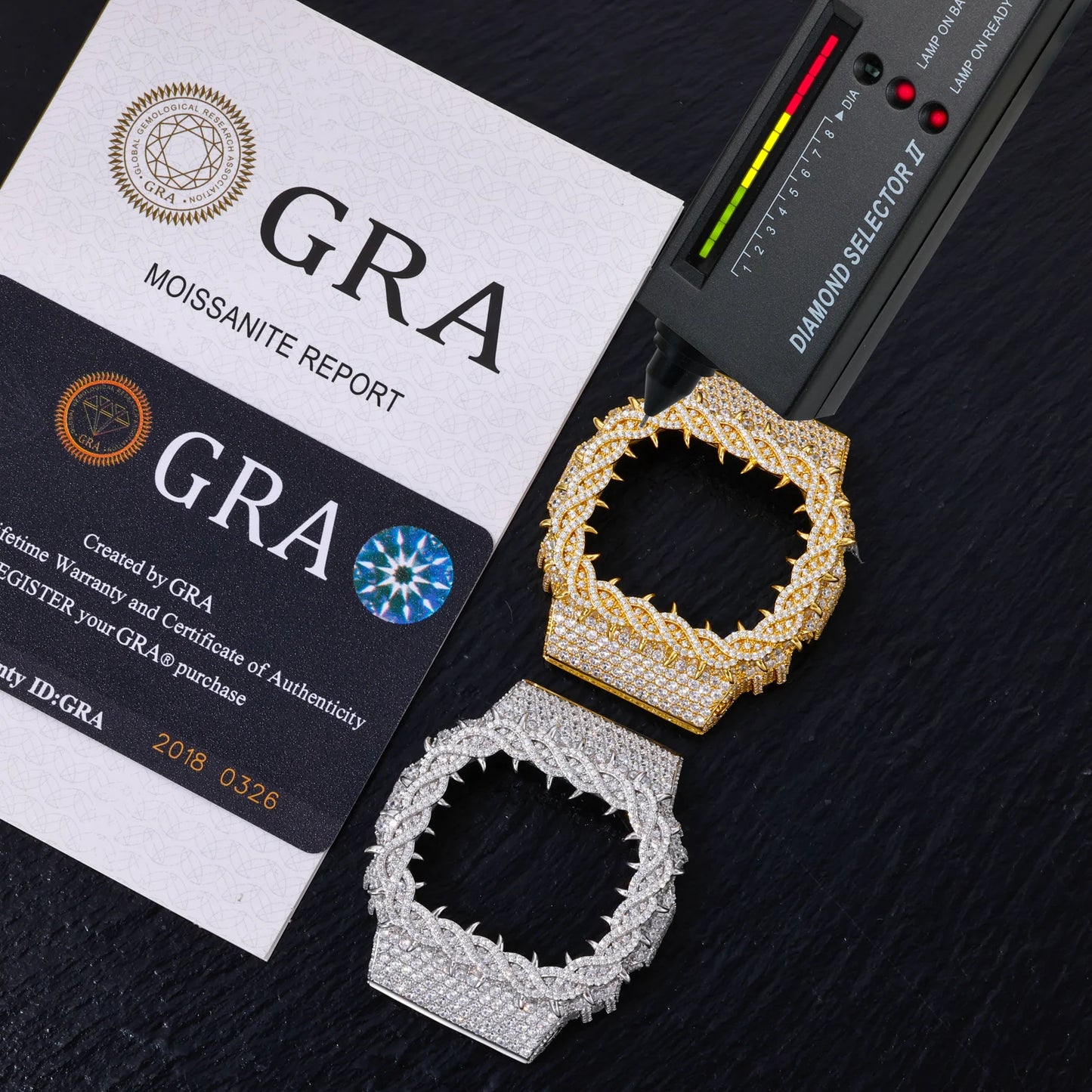 DW5600 Buss Down VVS1 Moissanite Thorns Watch Bezel