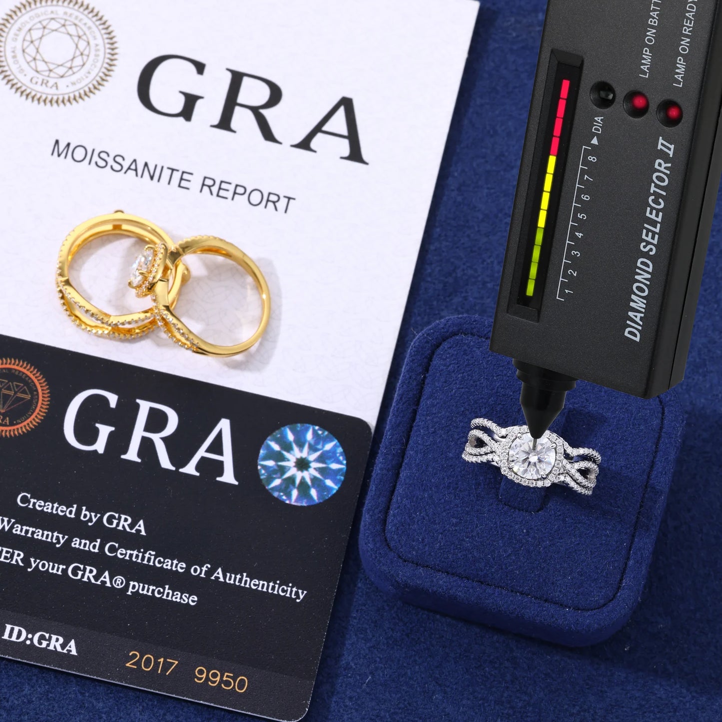 Bow Halo VVS1 Moissanite Engagement Ring | 925 Sterling Silver | GRA Certified | Passes Diamond Tester