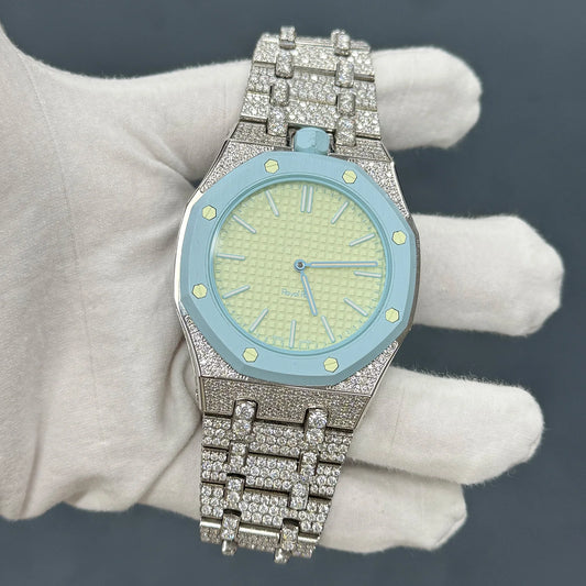 Luxury Stainless Steel Watch Band & Bezel Set | Buss Down VVS Moissanite | Royal Pop