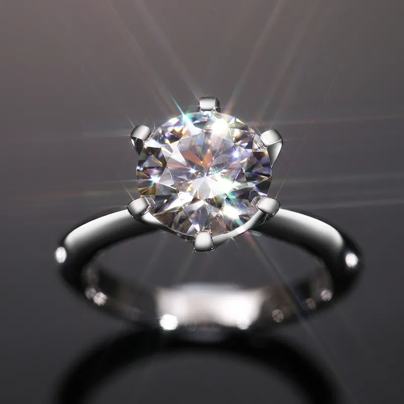 VVS1 Moissanite Solitaire Ring – 925 Sterling Silver