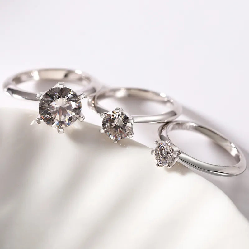 VVS1 Moissanite Solitaire Ring – 925 Sterling Silver