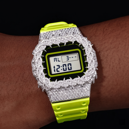 DW5600 Buss Down VVS1 Moissanite Thorns Watch Bezel