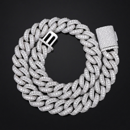 Buss Down Bubble Cuban Link Chain | VVS1 Moissanite Iced Out Necklace | Passes Diamond Tester | GRA Certified
